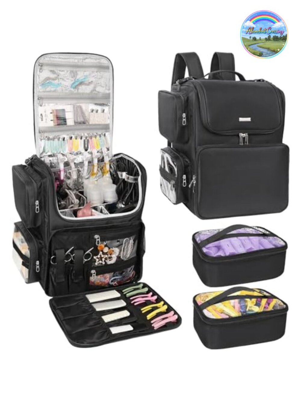 Heat Insulation Hair Stylist Backpack with Removable Dividers, Waterproof